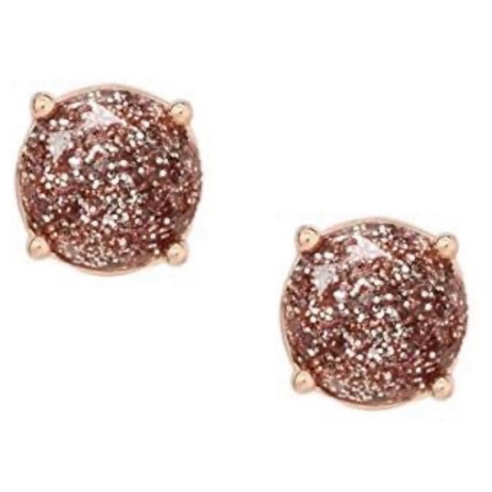 KATE SPADE • Rose Gold Glitter Gumdrop Earrings - Picture 1 of 4